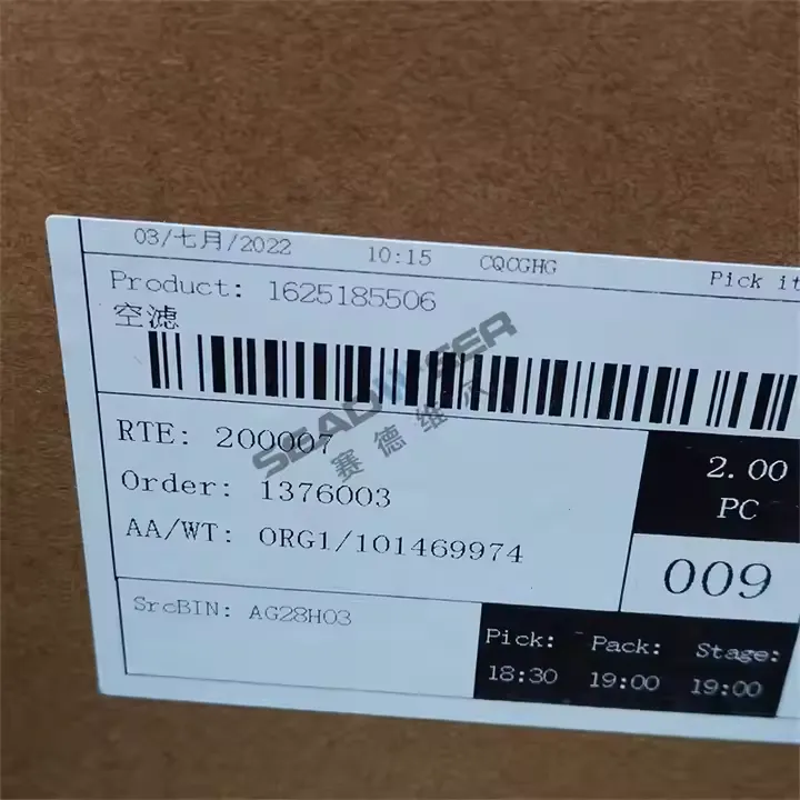Atlas Air Compressor Spare Parts 1625185506 Air Filter