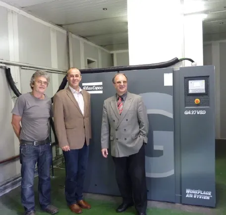 Karl Zischkin (Brucha), Thomas Prisching (Atlas Copco), and Friedrich Fischer (Brucha)